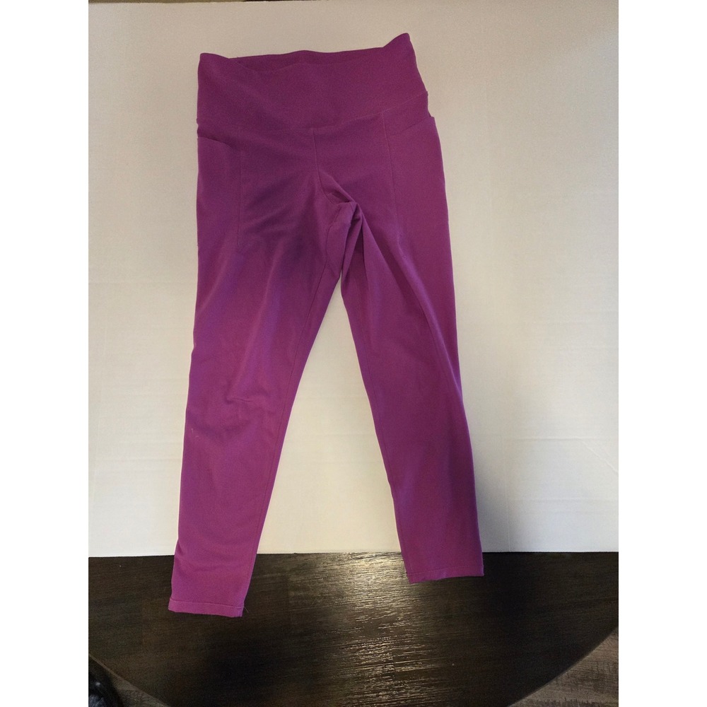 Danskin Womens Purple High Waisted 7/8 Leggings with Pockets Size Large 1757052